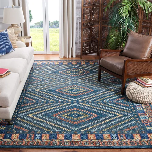 Vista 11 de SAFAVIEH Aspen Collection - Alfombra decorativa de 2 x 3 pies, color óxido y verde, lana bohemia hecha a mano, ideal para zonas de alto tráfico