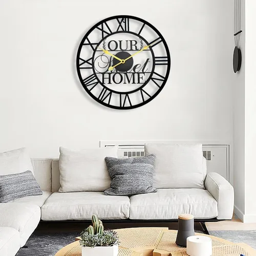 Vista 9 de Reloj de pared grande para exteriores, silencioso sin tictac, funciona con pilas, reloj de pared de metal moderno negro para patio, porche, área