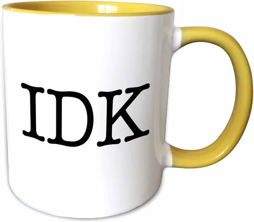 Vista 8 de 3dRose evadane – Funny Quotes – IDK tazas), color negro, Negro/Blanco