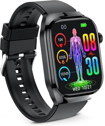 Vista 10 de Reloj inteligente de salud para mujeres y hombres, reloj AMOLED de 2.04 pulgadas con frecuencia cardíaca 24/7, seguimiento del sueño, oxígeno