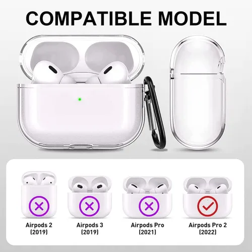 Vista 4 de Funda personalizada para Spotify compatible con AirPods Pro 3/Pro 2/Pro/1/2/3 con llavero, cubierta transparente de canción musical personalizada