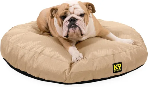 Vista 5 de K9 Ballistics Cama redonda resistente para perros, funda extraíble, lavable, duradera y resistente al agua para interiores y exteriores, pequeña