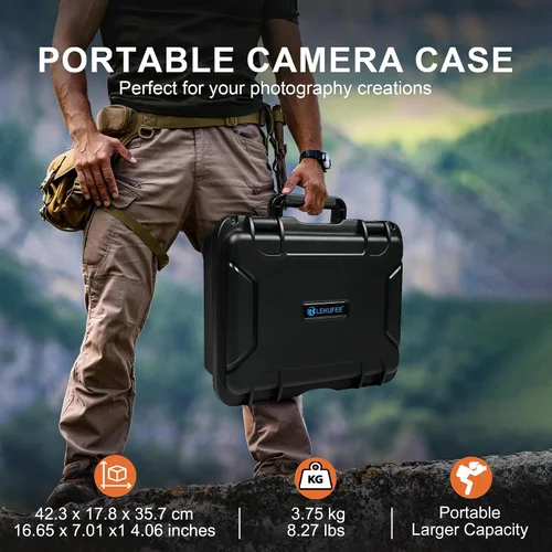 Vista 8 de Lekufee Funda rígida impermeable para DJI Mavic 4 Pro, Mini 5/4, cámara