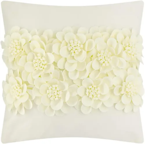 Vista 9 de JWH Fundas de cojines decorativos con flores 3D hechas a mano, estéticas, fundas de almohadas de acento floral, fundas de almohada de terciopelo Azul