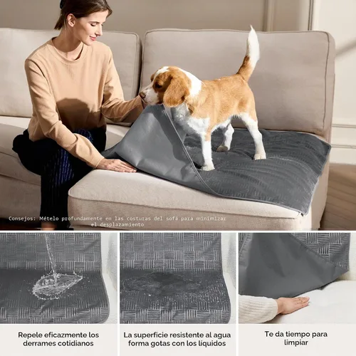 Vista 3 de Bedsure Funda de cama impermeable lavable para perros, manta impermeable para sofá y cama individual, protector ligero de muebles para mascotas