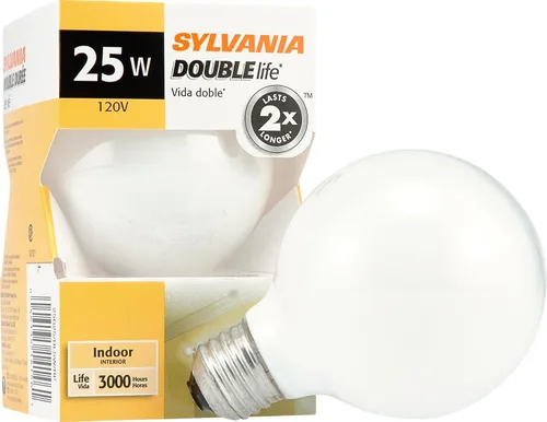 Vista 7 de LEDVANCE Bombilla de globo de 25 vatios con base media, esmerilada Acabado blanco