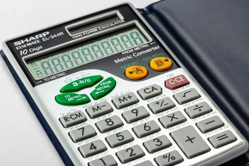 Vista 6 de Sharp EL344RB Calculadora de 10 dígitos con puntuación, convertidor métrico, pantalla LCD alimentada por energía solar, calculadora de bolsillo