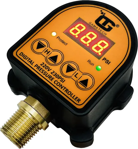 Vista 4 de GamaTech - Interruptor de presión para bomba de agua y bomba de aire, controlador de presión ajustable digital, 1/2 pulgada macho Npt