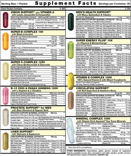 Vista 2 de Power Start - Paquete diario de vitaminas todo en uno para hombre, vitalidad y resistencia para hombres, Tongkat Ali, Tribulus, raíz de maca