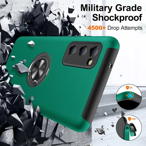Vista 2 de JAME Funda para Samsung Galaxy S20 FE, Samsung S20 FE 5G con soporte giratorio, TPU suave resistente a los golpes y funda delgada para Galaxy S20 FE