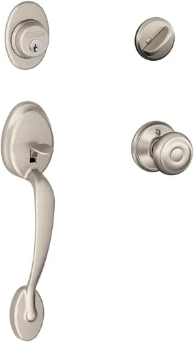 Vista 7 de SCHLAGE - Manija de cilindro único Plymouth y picaporte Flair para mano izquierda, bronce envejecido (F60 PLY 716 FLA LH)