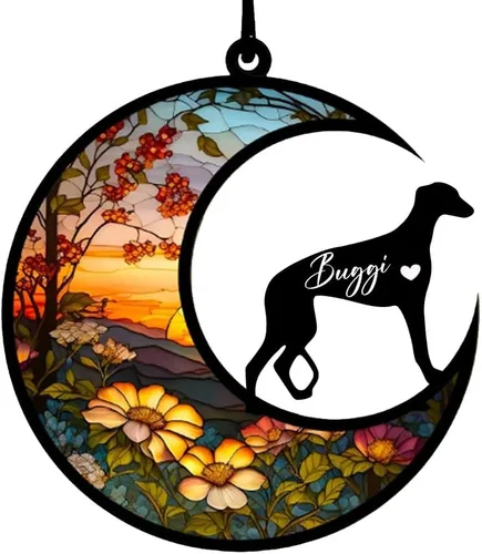 Vista 9 de Atrapasoles conmemorativos personalizados para perros Akita, nombre de perro personalizado, adorno de pérdida de perro, regalo para amantes