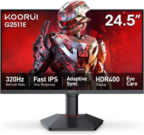 Vista 20 de KOORUI Monitor para juegos de 24.5 pulgadas, pantalla IPS FHD de 200 Hz 1080p, 1 ms (GG), HDR400, 90% DCI-P3, sincronización adaptativa, HDMI 2.0