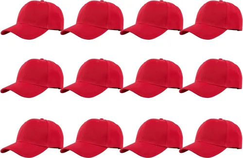 Vista 23 de Gorras de béisbol con correa trasera ajustable, lisas, negras, 12