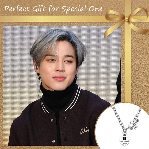 Vista 3 de ARETIS - Collar de regalo para niños Kpop Bangtan Be the Best J-HOPE JIMIN JIN JK RM SUGA V Collar Bangtan Boys Lover Jewelry Regalo para niños fans