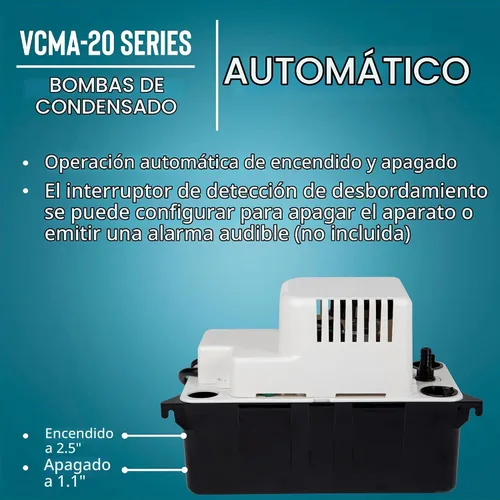 Vista 6 de Little Giant VCMA-20ULST, 230 voltios, 80 GPH, bomba de eliminación