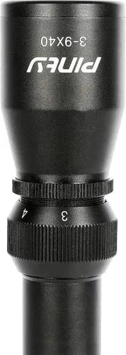 Vista 6 de PINTY 3-9x40 Rifle Scope with Red/Green Illuminated Reticle & Rangefinder, Multicoated Lens with Mounts for Picatinny Rail