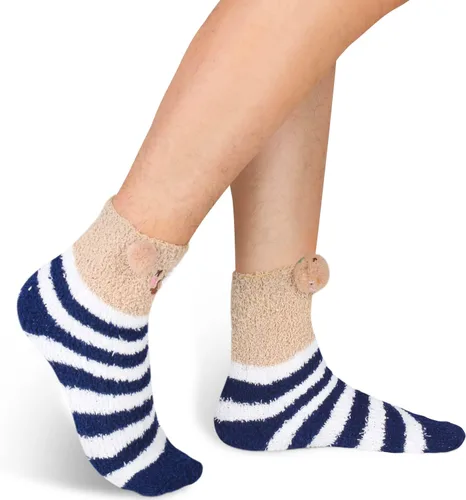 Vista 5 de Calcetines mullidos para hombre, unisex, lindos animales, acogedores, divertidos, esponjosos, cálidos, de invierno, de felpa, para dormir, regalos
