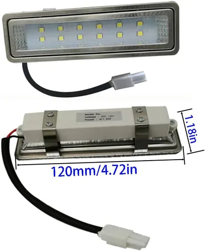 Vista 2 de Paquete de 2 bombillas de cocina de 4.724 in CC 12 V de 1.5 W, forma rectangular, campana extractora, lámpara de ventilador de humo, bombilla