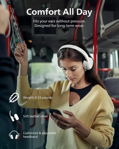 Vista 4 de Philips H4205 Auriculares inalámbricos con controladores de 1.260 in y BASS Boost bajo demanda, color blanco