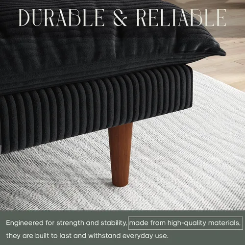 Vista 8 de DreamDashio Sofá cama futón, sofá futón de 69 pulgadas con respaldo ajustable, sofá cama convertible de pana, reclinable plegable para apartamento