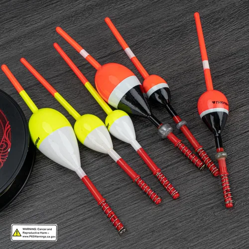 Vista 7 de THKFISH Flotadores de pesca y bobbers flotadores de madera de balsa, bobbers de resorte con bobbers ovalados para peces de panfish crappie, Walleyes