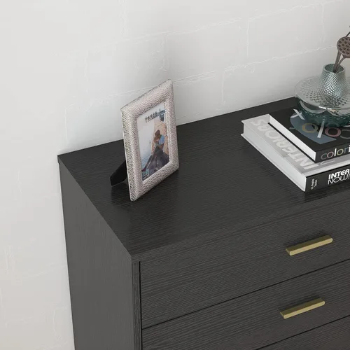 Vista 6 de Panana Cómoda para dormitorio con cajones de 4/5, cómoda de madera, unidad organizadora de almacenamiento para dormitorio, sala de estar, pasillo