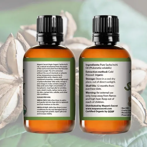 Vista 7 de Mayan's Secret Aceite de Sacha Inchi - Omega-3-6-9 orgánico certificado por USDA