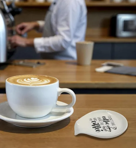 Vista 3 de Soporte para cucharas de café, accesorios de barra de café y soporte para cuchara, I DON'T GIVE EEFFOC UNTIL I 'VE HAD MY COFFEE, soporte de cuchara
