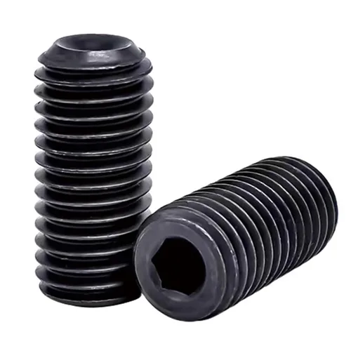 Vista 5 de M2-0.4 x 2 mm tornillos negros con hueco hexagonal, punta de copa sin cabeza, tornillo de seguridad de punta plana, rosca interior hexagonal, acero