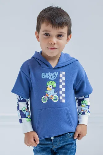 Vista 4 de Bluey Sudadera con capucha de forro polar para niños pequeños