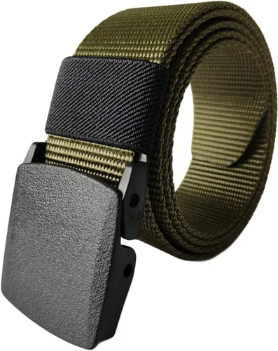 Vista 6 de Cinturón ajustable de nailon para hombre, correa de lona transpirable, cinturón táctico militar, cinturón de tela al aire libre con hebilla