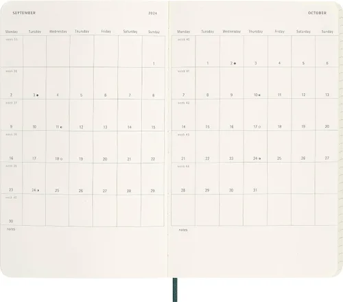Vista 4 de Moleskine 2024 Precious and Ethical Weekly Planner Box, 12M, Large, Boa Green, Soft Cover (5 x 8.25)