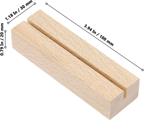 Vista 2 de 30 tarjeteros de madera, tarjetero de madera para menú, para bodas, fiestas, eventos, decoración, 3.94 x 1.18 x 0.79 pulgadas