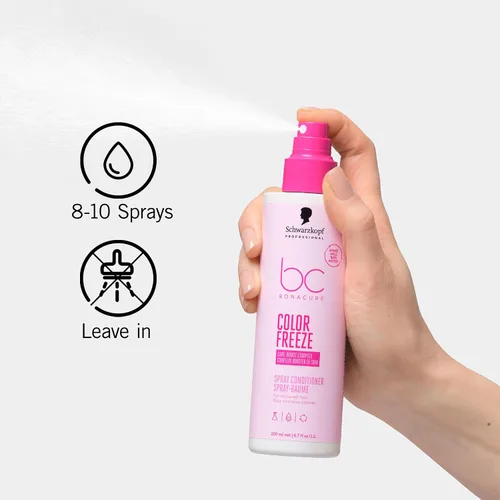 Vista 2 de Schwarzkopf BC Bonacure pH 4.5 Acondicionador en espray de congelación de color, 6.8 onzas