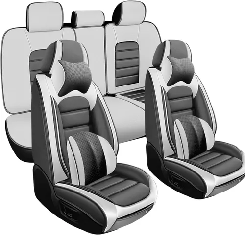 Vista 23 de Fundas de asiento para GMC Canyon 2004-2024, 2 fundas de asiento de automóvil de cuero, fundas protectoras de asiento impermeables, fundas