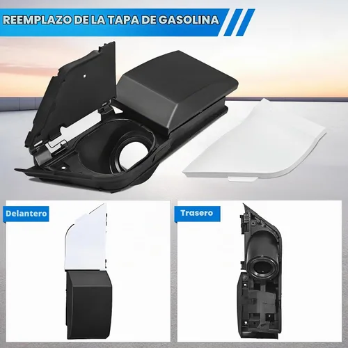 Vista 5 de Puerta de Combustible de Tránsito Compatible con Furgonetas Ford Transit 150 250 350 HD 2015-2023 – Puerta de Gas de Tránsito con Cubierta Blanca