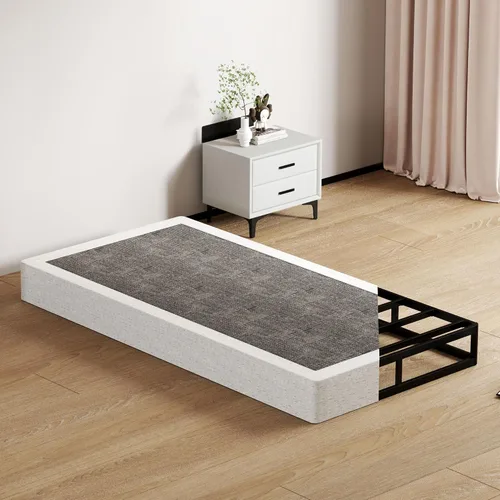 Vista 16 de SHOANED Resortes de caja de tamaño individual de 3 pulgadas - Base de colchón de perfil bajo sin ruido, base de cama de metal resistente con funda