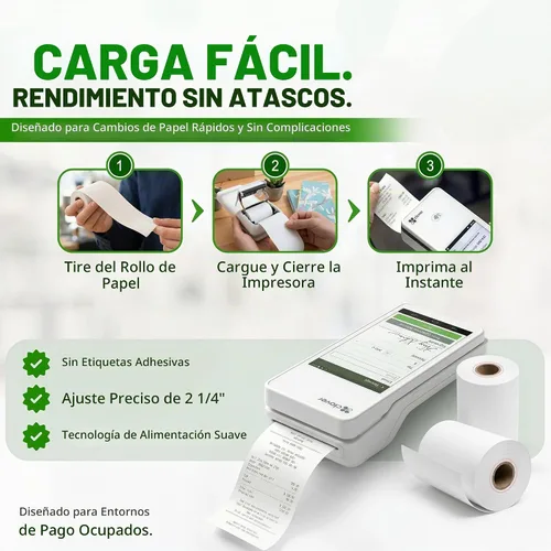 Vista 6 de Rollo de papel térmico para papel de recibo Clover Flex 2 1/4 x 55 (10 rollos)