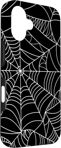 Vista 3 de iPhone 16 Spider Web Halloween Pattern Spooky on Black Case