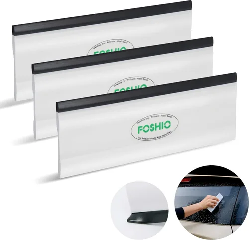 Vista 6 de FOSHIO Escobilla de goma de 6 pulgadas para cocinas, vidrio, ducha y ventanas de coche, paquete de 3 (blanco)