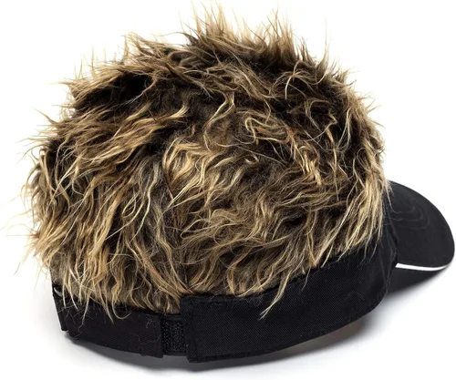 Vista 4 de Gorra de béisbol ajustable para hombre, con visera para el sol, divertida, gorra de golf falsa, color negro