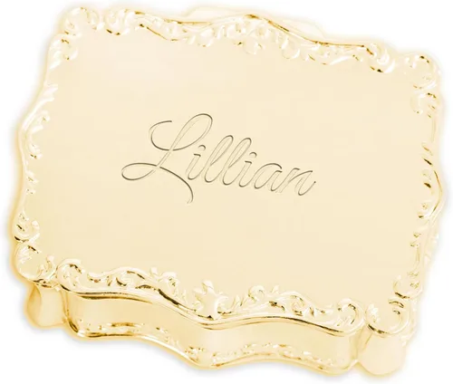 Vista 13 de Cherished Moments Joyero rectangular personalizado con mensaje Mensaje personalizado de oro