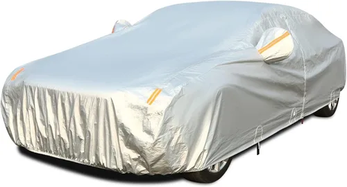 Vista 26 de Tecoom Funda impermeable para todo tipo de clima, resistente al viento, protector de granizo con forro polar y puerta con cremallera, protección