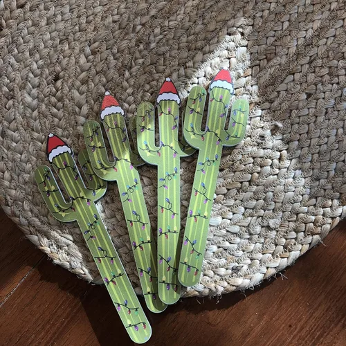 Vista 3 de Limas de uñas de 7 pulgadas (4 unids/lote) lima de uñas de doble cara Juego de tablero de esmeril para regalo (sombrero de Santa cactus)