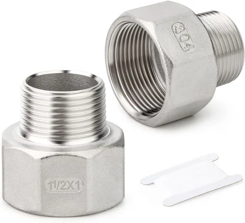 Vista 32 de TAISHER 1 pieza de 25 mm NPT macho x 50 mm NPT hembra, adaptador reductor, pieza de tubería de acero inoxidable 304