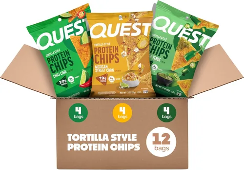 Vista 38 de Quest Nutrition Chips de proteína, barbacoa, 0.78 oz de proteína, 0.11 oz de carbohidratos netos, 130 cals, bolsa de 1.1 onzas, 1 unidad, alto