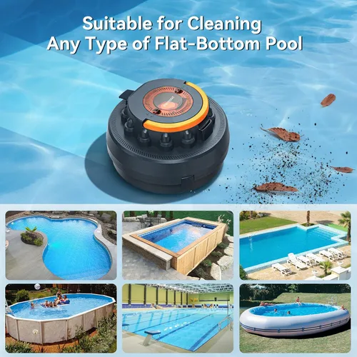 Vista 8 de Robot limpiador de piscina inalámbrico X2, aspiradora robótica para piscina sobre el suelo, motor dual de 45 W, estacionamiento automático, mejorado