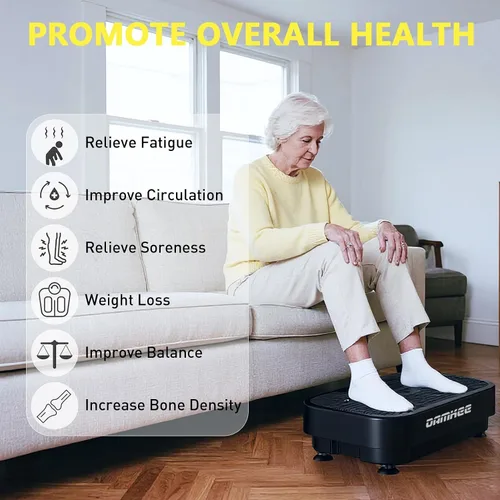 Vista 6 de Vibrating Board Exercise Machine, 9 Modes Vibration Platform for Lymphatic Drainage, 3D Upgrade Vibrating Board for Weight Loss, Home Body Fitness