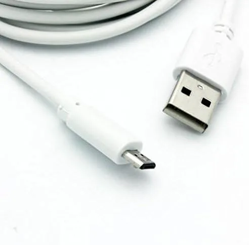 Vista 2 de Cable USB de 10 pies compatible con Motorola Moto E6, cable de carga microUSB, cable de alimentación largo TPE carga rápida de alta velocidad